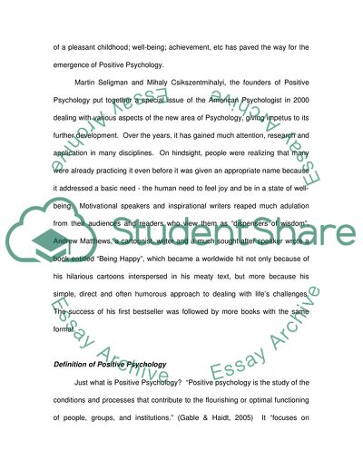 Positive Psychology and Personality Theory