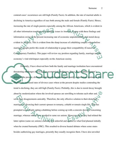 American Marriage and Family