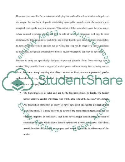 Major Barriers to Entry of New Firms into an Industry