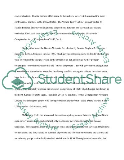 Effectiveness and Ineffectiveness of Compromise of 1850 and Kansas-Nebraska Act