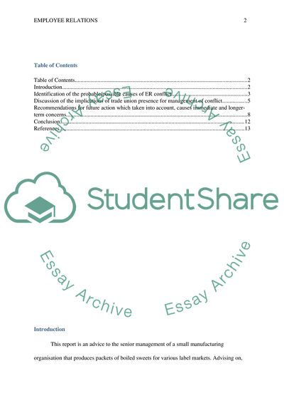 Identification of the Probable Causes of ER Conflict