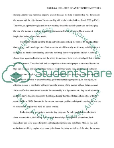 Skills and Qualities Mentors need to be effective in their Role