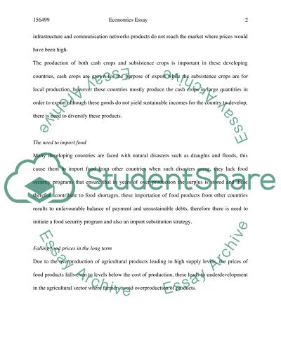 Dependence of Developing Economies on Agriculture Condemns