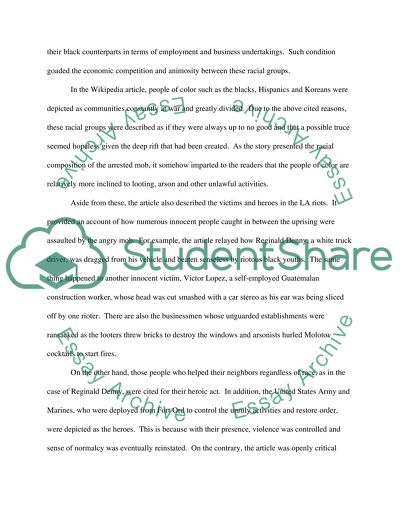 A Mainstream Story and Non-Mainstream Story about the Events of the Rodney King Verdict