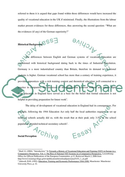 Vocationalism - Historical Background and Social Perception