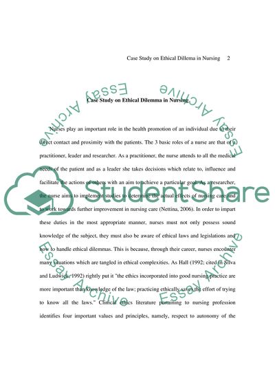 Nursing Dilemma Situations