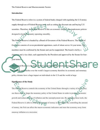 The Federal Reserve and Macroeconomic Factors