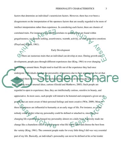 Personality Characteristics