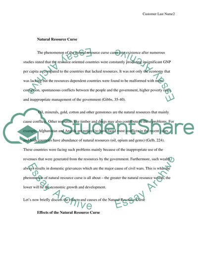Natural Resource Curse