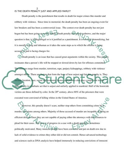 Is The Death Penalty Just And Applied Fairly