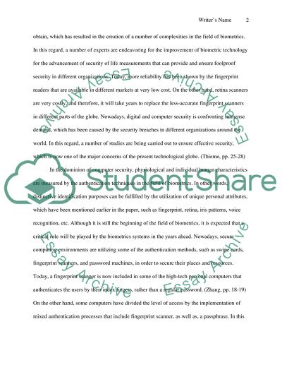 Biometrics: Fingerprints, Retina, Facial Recognition, and Iris Patterns