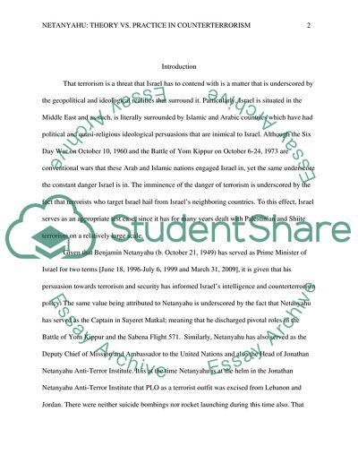 Benjamin Netanyahu: Theory vs. Practice in Counter-Terrorism