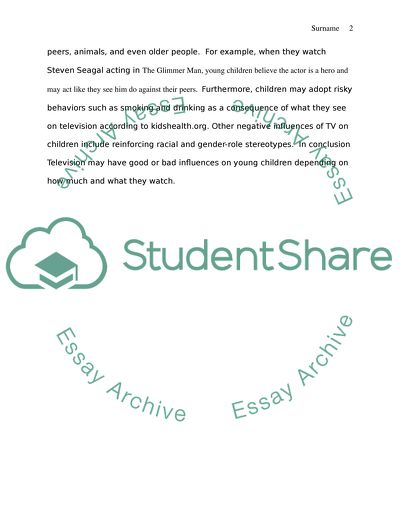 Influence of Television on Young Children