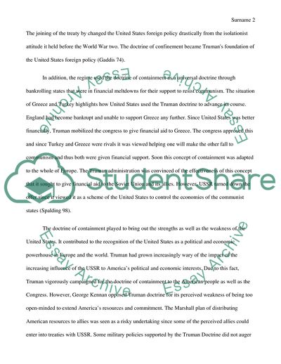 Containment As Universal Doctrine Truman