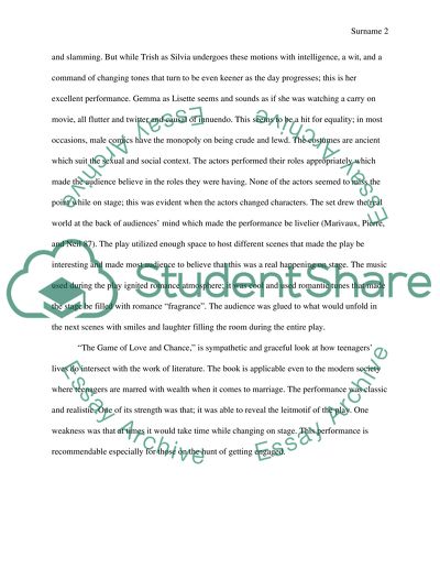 The Game of Love and Chance