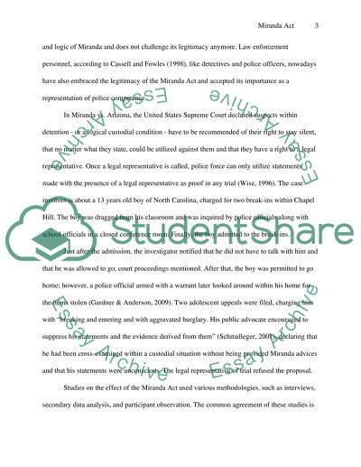 The Directives of the Miranda Act