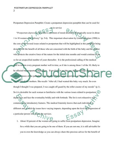 Postpartum Depression Pamphlet