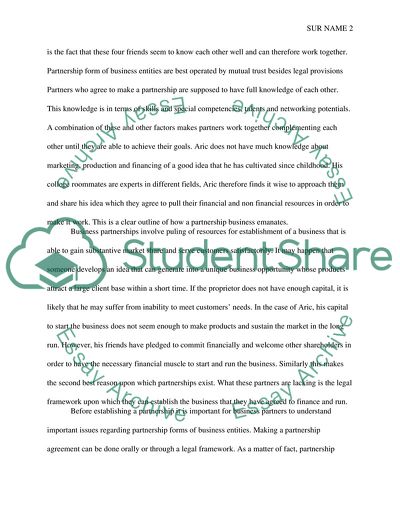 The Partnership Business Entity