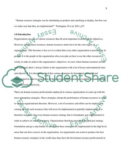 Implementing Human Resources Strategies: Kenya Tea Development Authority