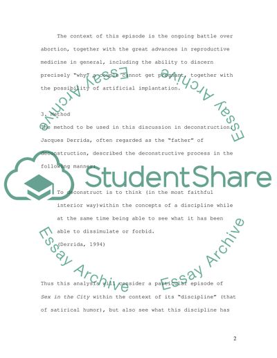 A Deconstruction of an episode of Sex and the City