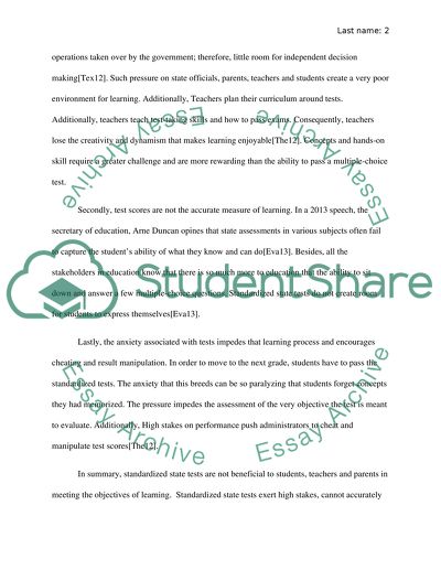 Are Standardized State Tests Beneficial to Students