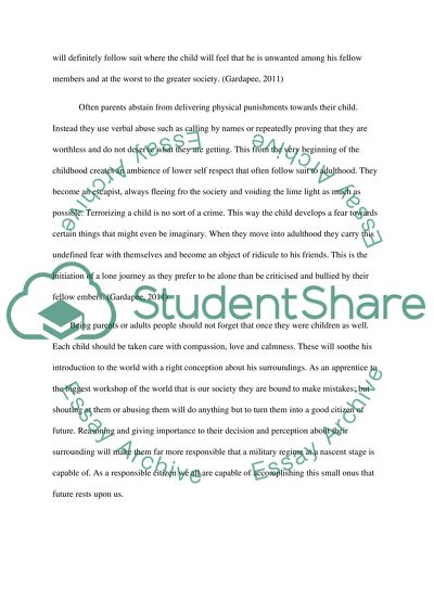 Mental abuse in children