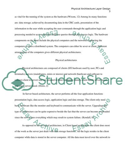 Physical Architecture Layer Design