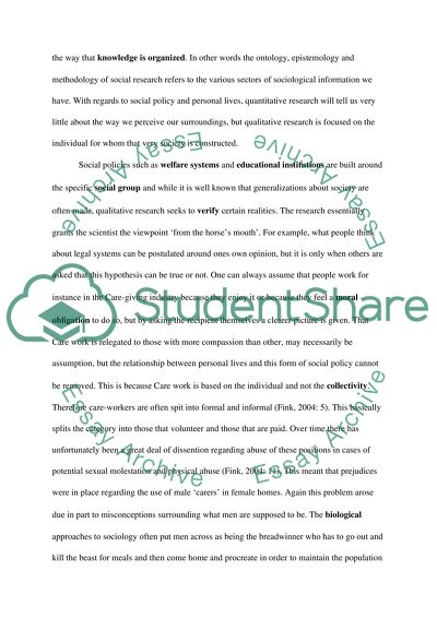 The Relationship between Social Policy and Personal Lives