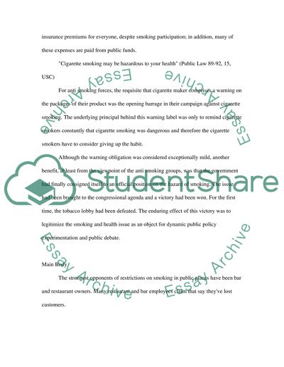 Impact of the proposed smoking ban on the restaurant trade