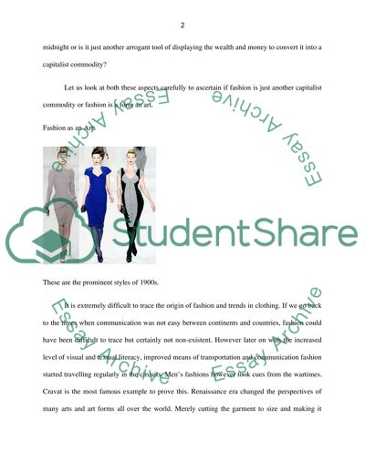 Fashion as an Art and Capitalist Commodity