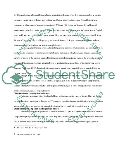 Capital Gains and Losses