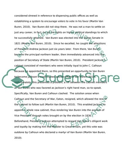 History of Martin Van Buren