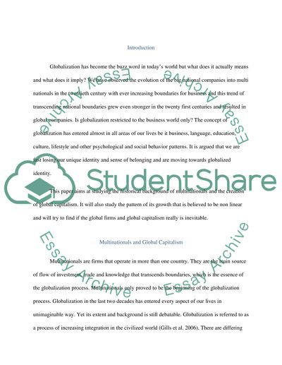 Business History Analysis of Globalization