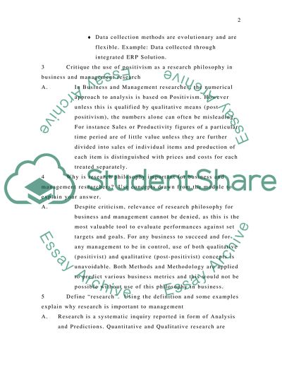 Positivist and Post-Positivist Philosophies