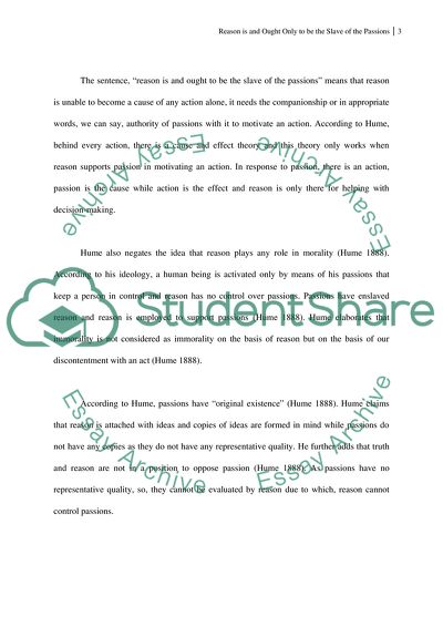 The Reason Is and Ought Only to Be the Slave of the Passions