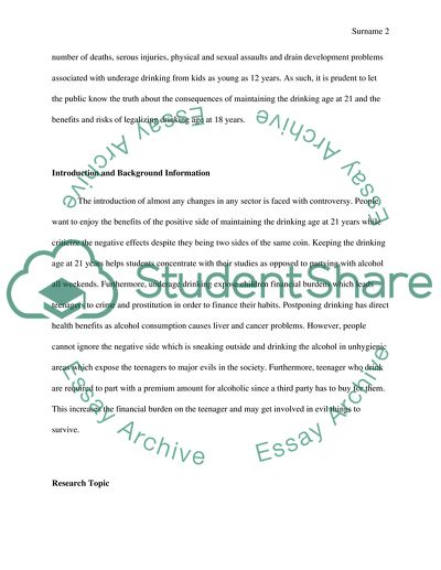 The Controversy of Dropping the Drinking Age to 18 Years