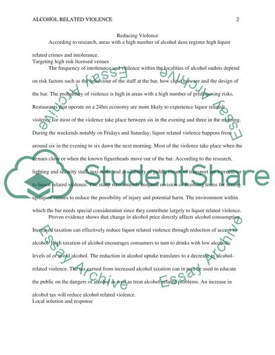 Alcohol Related Violence